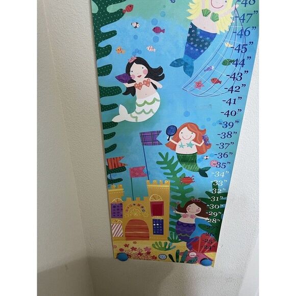 Oopsy Daisy Mermaid Canvas Growth Chart Wall Hanging - Picture 8 of 13
